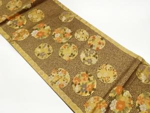 引箔花丸文模様織出し袋帯